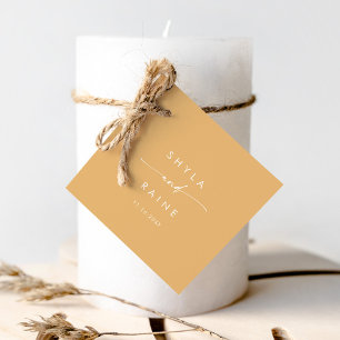 Boho Chic Yellow Marigold Wedding Favour Tags