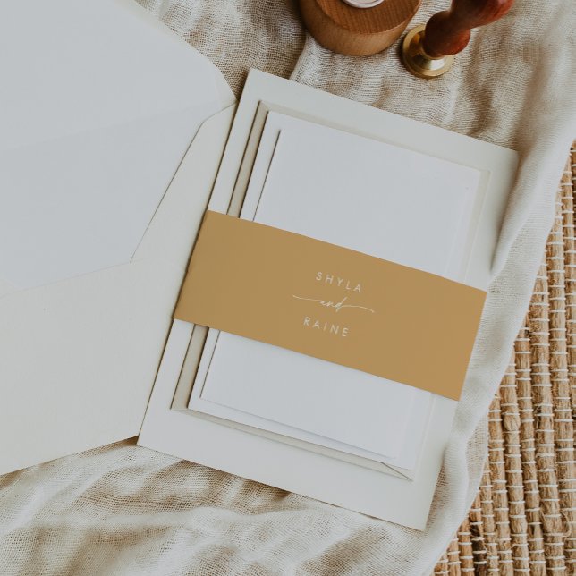 Boho Chic Yellow Marigold Wedding Invitation Belly Band (Creator Uploaded)