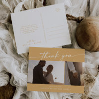 Boho Chic Yellow Marigold Wedding Photo Thank You