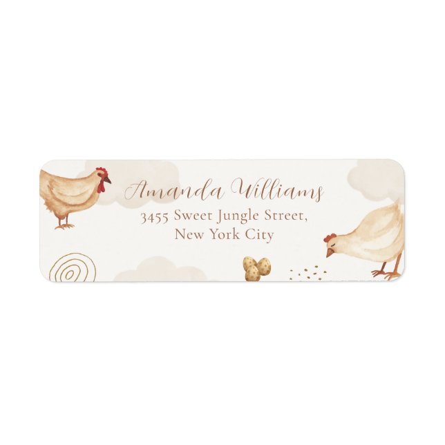 Boho Chick Hatching Baby Shower Return Address (Front)