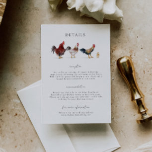 Boho Chicken Farm Wedding Details Enclosure Card