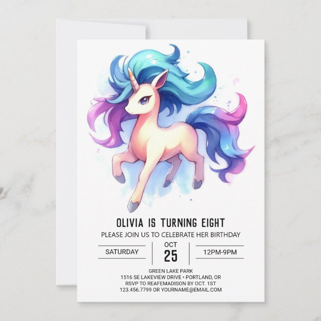 Boho Children Horse Birthday  Invitation (Front)