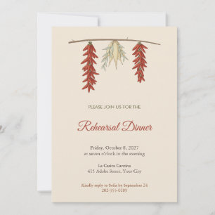 Boho Chile Ristra Rehearsal Dinner Invitation