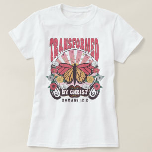 Boho Christian Bible Verse Transformed by Christ T-Shirt