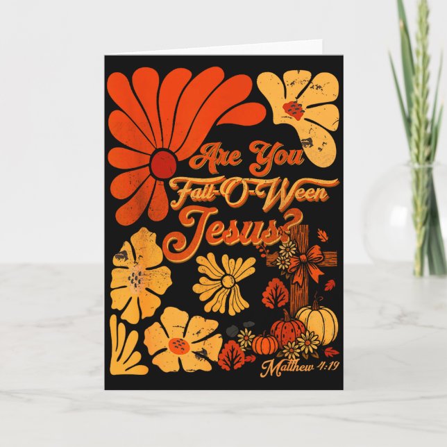 Boho Christian Fall Thanksgiving Are You Fall-o-we Card (Front)