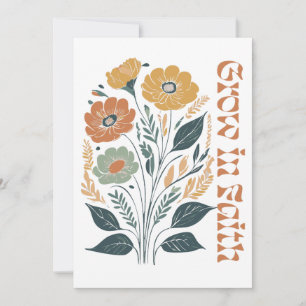 Boho Christian Inspirational Grow in Faith Invitation