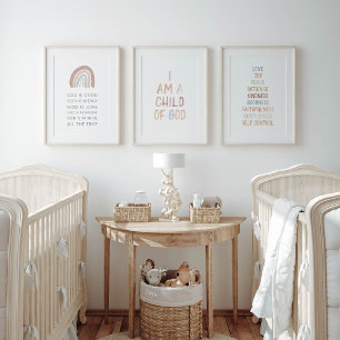 boho Christian Kids bible verse set of 3 art print