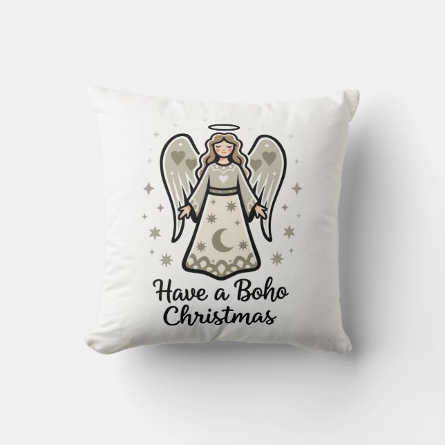 Boho Christmas Angel  Cushion (Front)