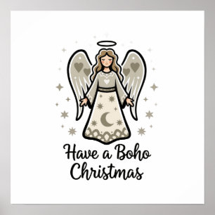 Boho Christmas Angel  Poster