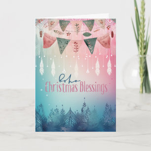 Boho Christmas Blessing Non-Photo Christmas Card