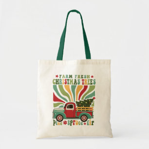 Boho Christmas Farm Fresh Trees Truck  Tote Bag