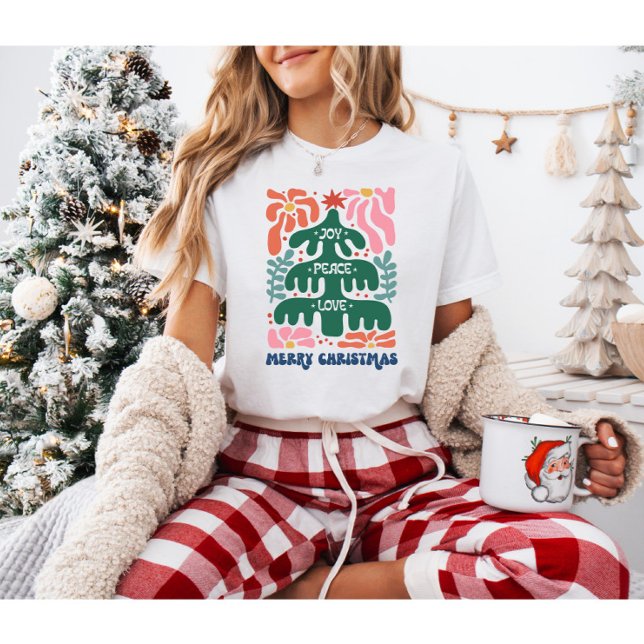 Boho Christmas Joy Peace Love T-Shirt (Creator Uploaded)