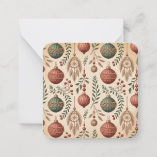 Boho Christmas Ornaments Card