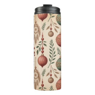 Boho Christmas Ornaments Thermal Tumbler