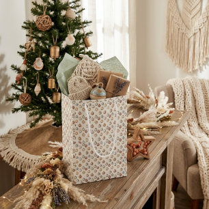 Boho Christmas Ornaments Warm Vintage Winter Small Gift Bag