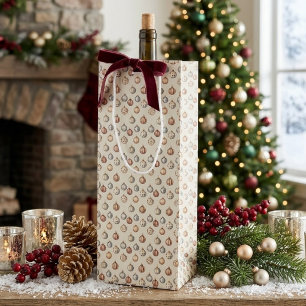 Boho Christmas Ornaments Warm Vintage Winter Wine Gift Bag