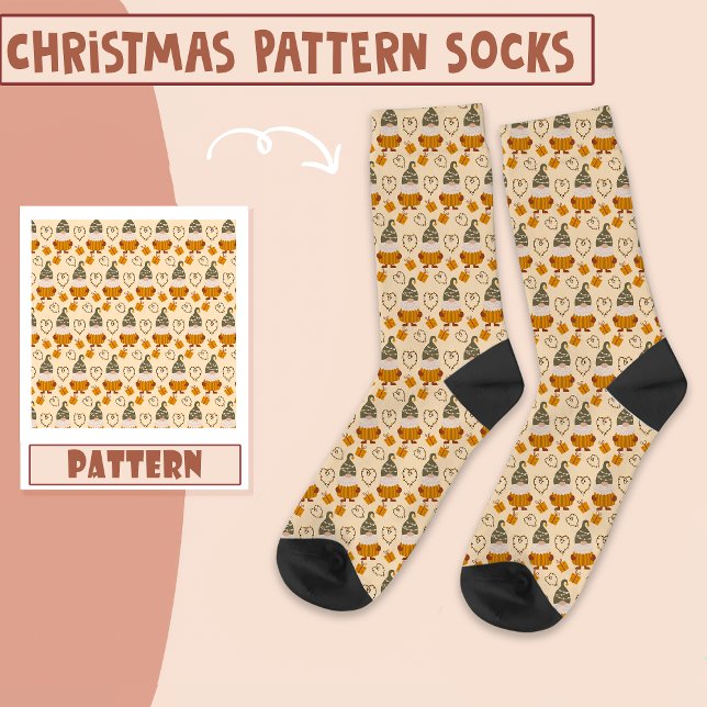 Boho Christmas Party Gnomies Sock Boho Socks (Creator Uploaded)