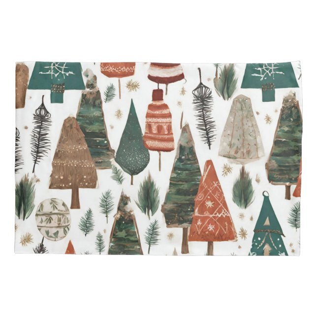 Boho Christmas Pattern Pillowcase (Back)