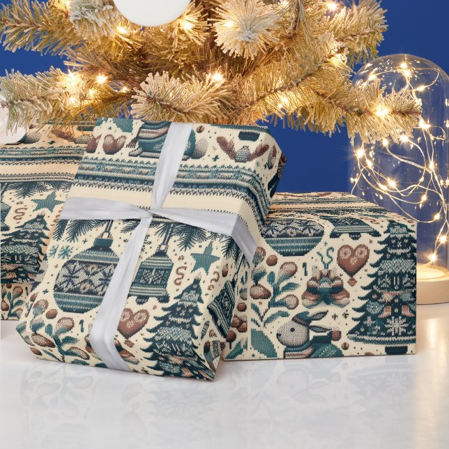 Boho Christmas Pattern  Wrapping Paper (Holidays)