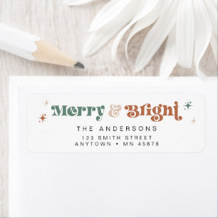 Boho Christmas Return Address Label Holiday Retro