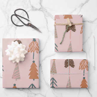 Boho Christmas tree pattern  Wrapping Paper Sheet