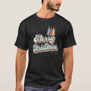 Boho Christmas Trees Merry Christmas Family Vintag T-Shirt
