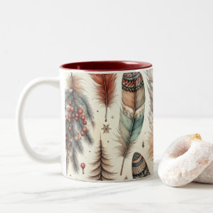 Boho Christmas Two-Tone Coffee Mug