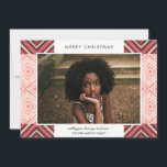 Boho Christmas Watercolor Tiles | Red | Photo Holiday Card<br><div class="desc">Celebrate the season and send stylish cards to family and friends with these modern styled Christmas photo holiday cards! They feature a watercolor tiles frame design in red on the front, with a coordinating tiles design on the back of the card! For design or product enquiries, please contact me (Tracey)...</div>