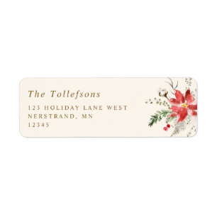 Boho Christmas Woodsy Elegant Return Address