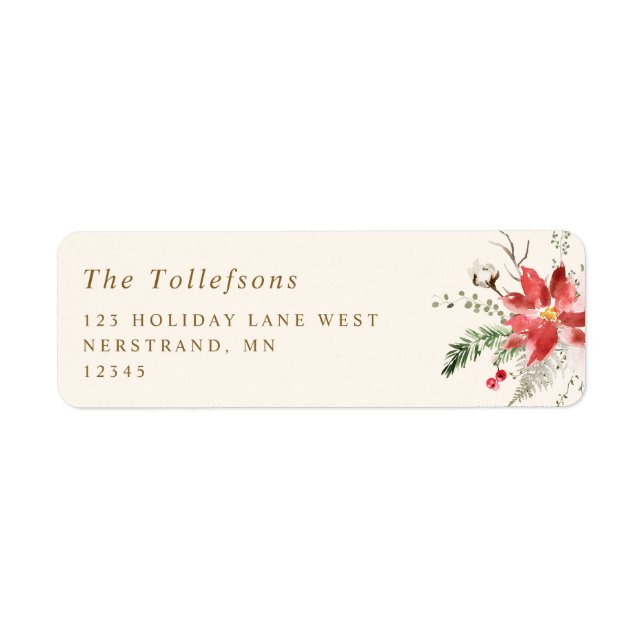 Boho Christmas Woodsy Elegant Return Address (Front)