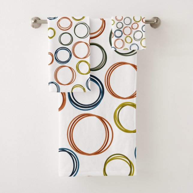 Boho Circles  Bath Towel Set (Insitu)