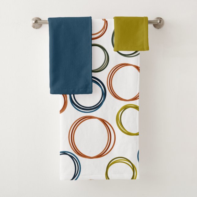 Boho Circles  Bath Towel Set (Insitu)