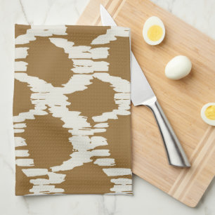 Boho Circles Earthy tones contemporary minimalist Tea Towel