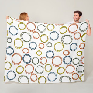 Boho Circles Fleece Blanket