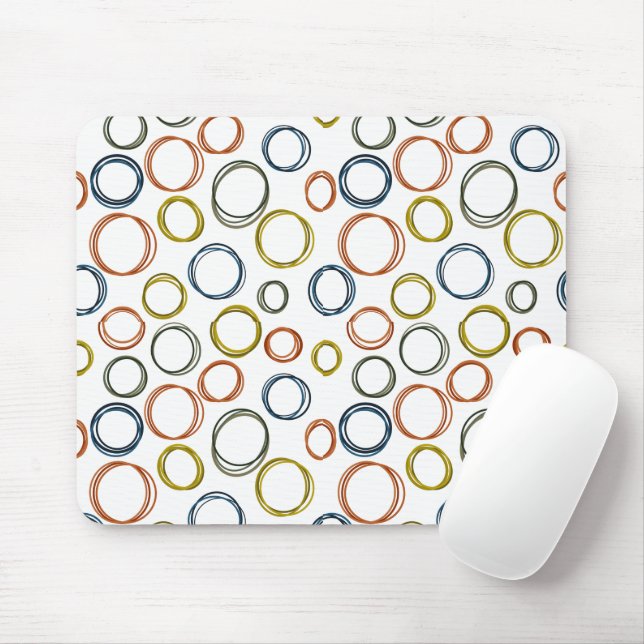 Boho Circles  Mouse Mat (With Mouse)