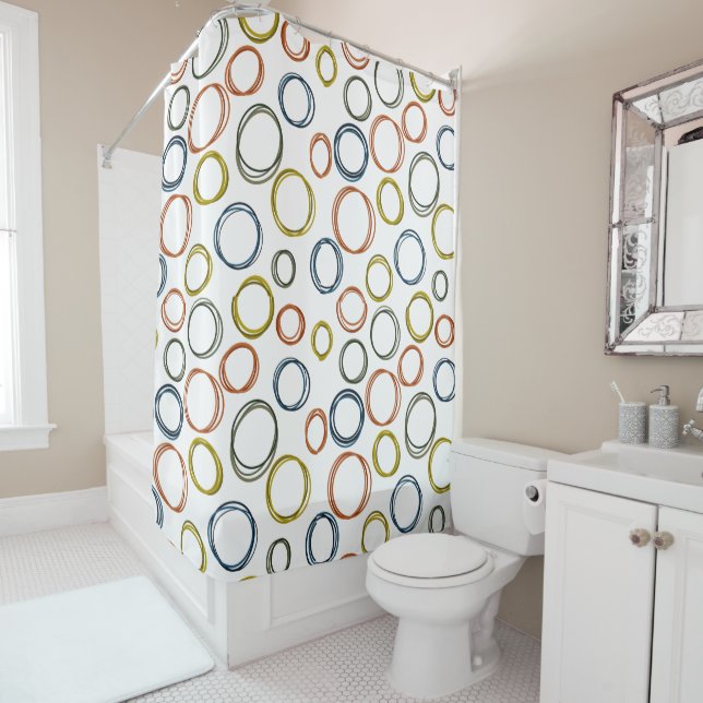 Boho Circles  Shower Curtain (In Situ)