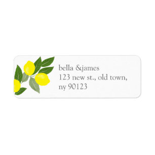 Boho Citrus Lemon Return Address Labels