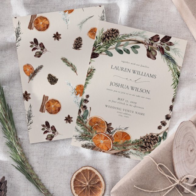 Boho Citrus Rustic Orange Modern Cinnamon Wedding Invitation (Wedding Invitation!)
