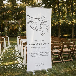 Boho Classy Unplugged Wedding Ceremony Retractable Banner