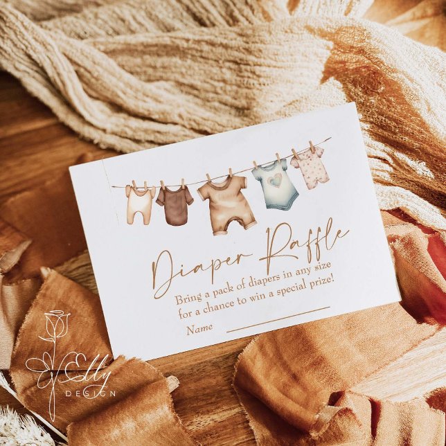 Boho Clothes Baby Shower Diaper Raffle Enclosure Card (Creator Uploaded)