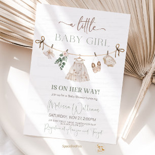 Boho Clothes Baby Shower Invitation
