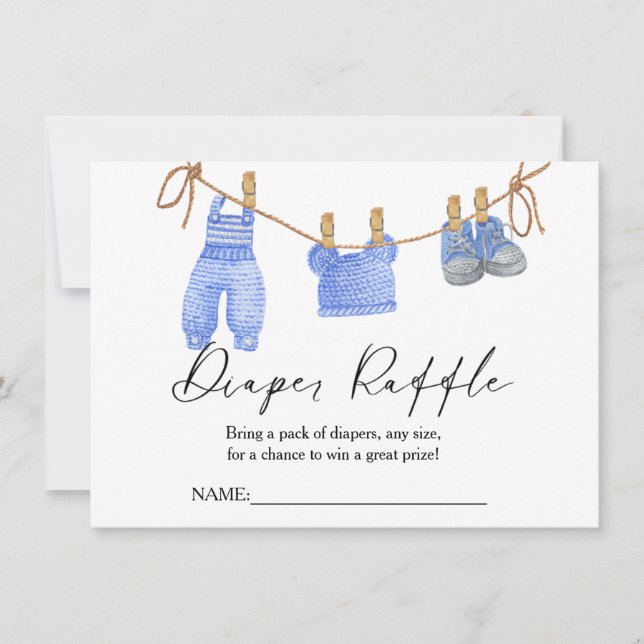 Boho Clothes Daiper Raffle for baby Shower Card (Front)