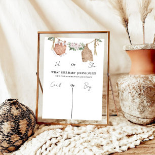 Boho Clothes He or She What Will Baby Be Sign,  Poster