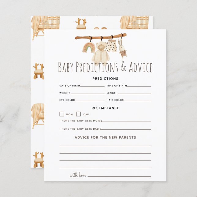 Boho Clothesline Baby Predictions & Advice (Front/Back)