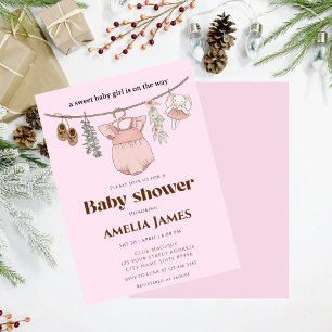  Boho Clothesline  Girl Baby Clothes  Baby Shower  Invitation