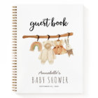Boho Clothesline Girl Baby Shower Guest Book