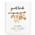 Boho Clothesline Girl Baby Shower Guest Book