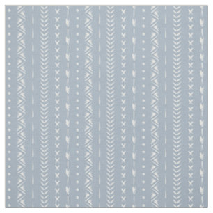Boho Coastal Arrow Stripe Geometric Dusty Blue Fabric