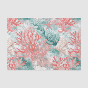 Boho Coastal Seashell Pattern Tissue Paper