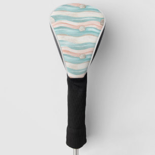 Boho Coastal Waves Seashells - Calm Beach Vibes Golf Head Cover